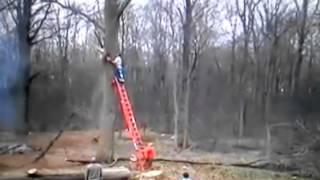 Man goes flying off a ladder