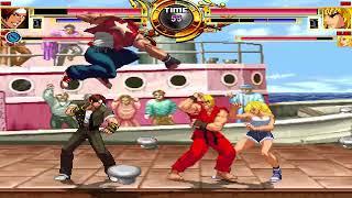 NICK54222 MUGEN: Kyo Kusanagi & Terry Bogard VS Ken Masters & Eliza Masters