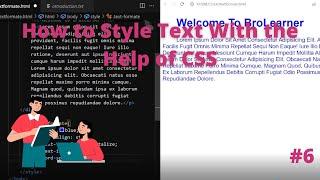 Text Styling in CSS | How to change styling of text using CSS | HTML and CSS Styling