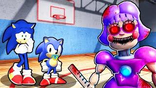 SONIC AND BABY SONIC VS ESCAPE MISS-ANITRON'S DETENTION IN ROBLOX