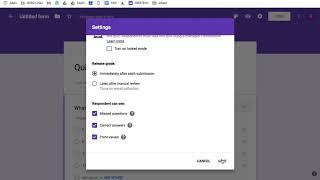 Google Forms: Quiz Settings and Answer Key