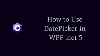 How to Use DatePicker in WPF .net 5