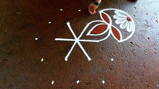 Puratasi madham easy villaku kolam|5*3Navaratri special kolam|Saraswati Puja kolam|Beautifulrangoli