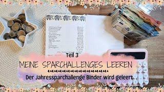 Ich leere meine Sparchallenges Der Jahressparchallenge Binder wird geleert Teil 3  Gewinnspiel