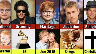 Comparison: Bruno Mars vs Ed Sheeran vs Justin Bieber