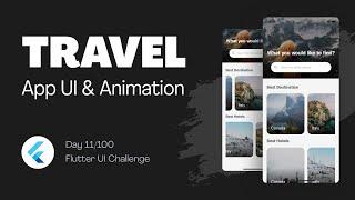 Flutter UI Tutorial | Travel Application UI Concept - day 11