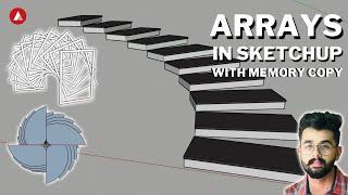 Surprising ARRAY Technique in SketchUp with memory copy | The Architecture Tract | With Manan Hans