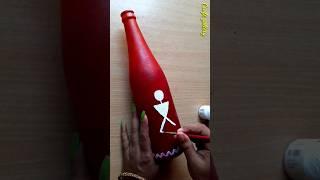 Beautiful Bottle Painting #bottleart #bottledecor #shorts #youtubeshorts #viralshorts #craftgarden