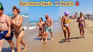 Barcelona Beach Walk, ️ very hot beach | playa la mata torrevieja spain | No Cut Relaxing video