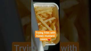 Trying Fries with Honey Mustard sauce  #shorts #asmr #fries #food