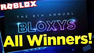 All WINNERS  - 8th Annual Bloxy Awards 2021