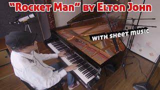 "Rocket Man" by Elton John - advanced piano arrangement with a touch of jazz with sheet music