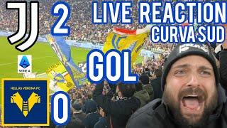 Juventus Verona 2-0 Gol live reaction | Allianz stadium curva sud | Thuram Koopmeiners