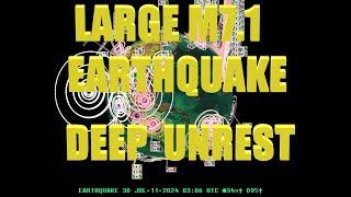 7/10/2024 -- Large M7.1 Earthquake deep below West Pacific -- New seismic unrest due