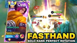 LING FASTHAND SOLO RANK ( INTENSE BATTLE ) Top Global Ling Gameplay Mobile Legends