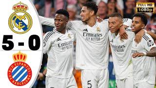 Real Madrid vs Espanyol 5-0 • Real Madrid Highlights & All Goals • Hasil Bola Tadi Malam • Vini Jr 