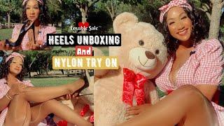 High Heel Unboxing  and Back Seam Nylon Try On - Part 2