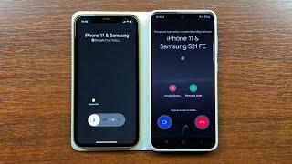 Apple iPhone 11 & Samsung S21 FE Google Duo Group Incoming Call from Email Caller ID. iOS vs Android