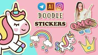 HOW TO CREATE AND ADD CUSTOM STICKERS ON INSTAGRAM AND TELEGRAM. ADOBE ILLUSTRATOR TUTORIAL.