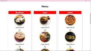 HTML CSS Restaurant Website Design | Menu Section