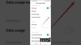 How to data warning limit size  2 MB setting  on redmi note 8