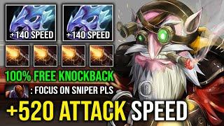 WTF 520 ATTACK SPEED Double Moon Shard 100% Free Hit Max Range Knockback Sniper Dota 2