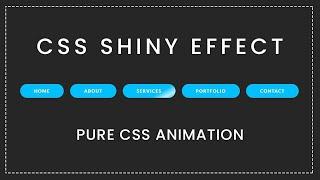 Pure CSS shiny Menu Hover Effect | Pure CSS animation