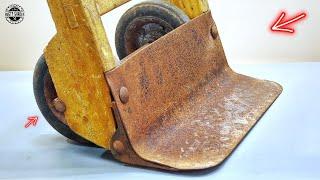 1920 Hand Truck Restoration - Woodworm-Infested Wood, Rusty Metal, and Old Tires!
