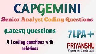 Capgemini Senior Analyst Coding Questions | Capgemini Coding Question | Capgemini coding round