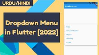 How to Implement Dropdown Menu in Flutter [Urdu/Hindi] #flutter