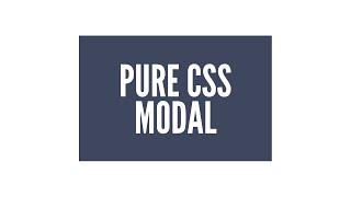 Pure CSS Animated Modal/Lightbox