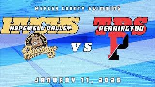 High School Swimming | Hopewell Valley Bulldogs at Pennington Red Hawks 1/11/25