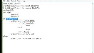 Bisection method python program