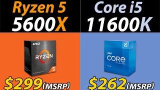 Ryzen 5 5600X Vs. i5-11600K | Stock and Overclock | 20 Games and Productivity Benchmarks