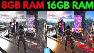 8GB RAM VS 16GB RAM Fortnite chapter 4 season 2