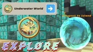 Blockman Go Skyblock || New Map Underwater World Explore Now...