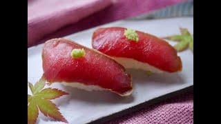 How to make  "Zuke" nigiri of sushi "Maguro" tuna donburi.
