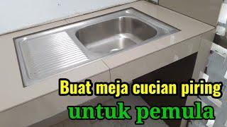 CARA PASANG GRANIT MEJA WASTAFEL/CUCIAN PIRING .