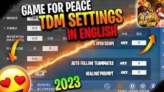 GAME FOR PEACE TDM SETTINGS TRANSLATED IN ENGLISH | GAME FOR PEACE SETTINGS IN ENGLISH| 2023