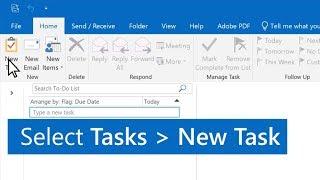 Create tasks and to-do items in Outlook