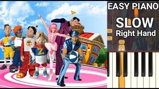 Lazy Town Theme Song (SLOW) Right Hand Easy Piano Tutorial