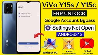 Vivo Y15s/Y15c Frp Bypass Android 12 Setting Not Open | Vivo V2120 Google Account Unlock Without PC