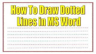 How to Draw Dotted Lines in Microsoft Word