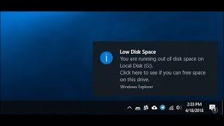 Windows 10 Low Disk Space and Recovery Drive Appeared After Update