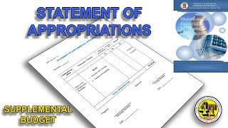 STATEMENT OF SUPPLEMENTAL APPROPRIATIONS | SUPPLEMENTAL BUDGET