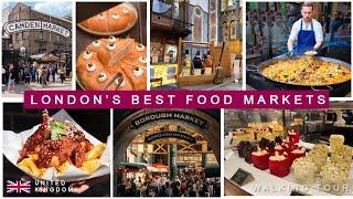 A Taste of London: Exploring Iconic Food Markets |  Camden, Borough, Mercato, Harrods | 4K