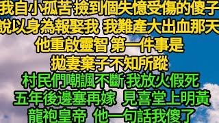 我自小孤苦 撿到個失憶受傷的傻子，說以身為報娶我，我難產大出血那天 他重啟靈智，第一件事是拋妻棄子不知所蹤，村民們嘲諷不斷 我放火假死 五年後邊塞再嫁，見喜堂上明黃龍袍皇帝  他一句話我傻了