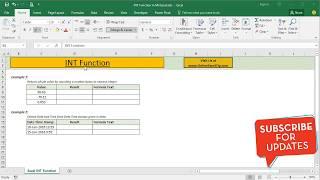 INT Function in Excel