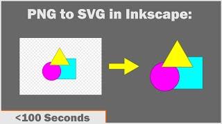 PNG to SVG in Inkscape - How to Vectorize a PNG in Inkscape - 100 Second Tutorial