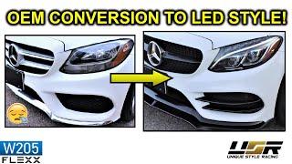 New USR LED Style headlights installed on 2015+ Mercedes C-Class W205